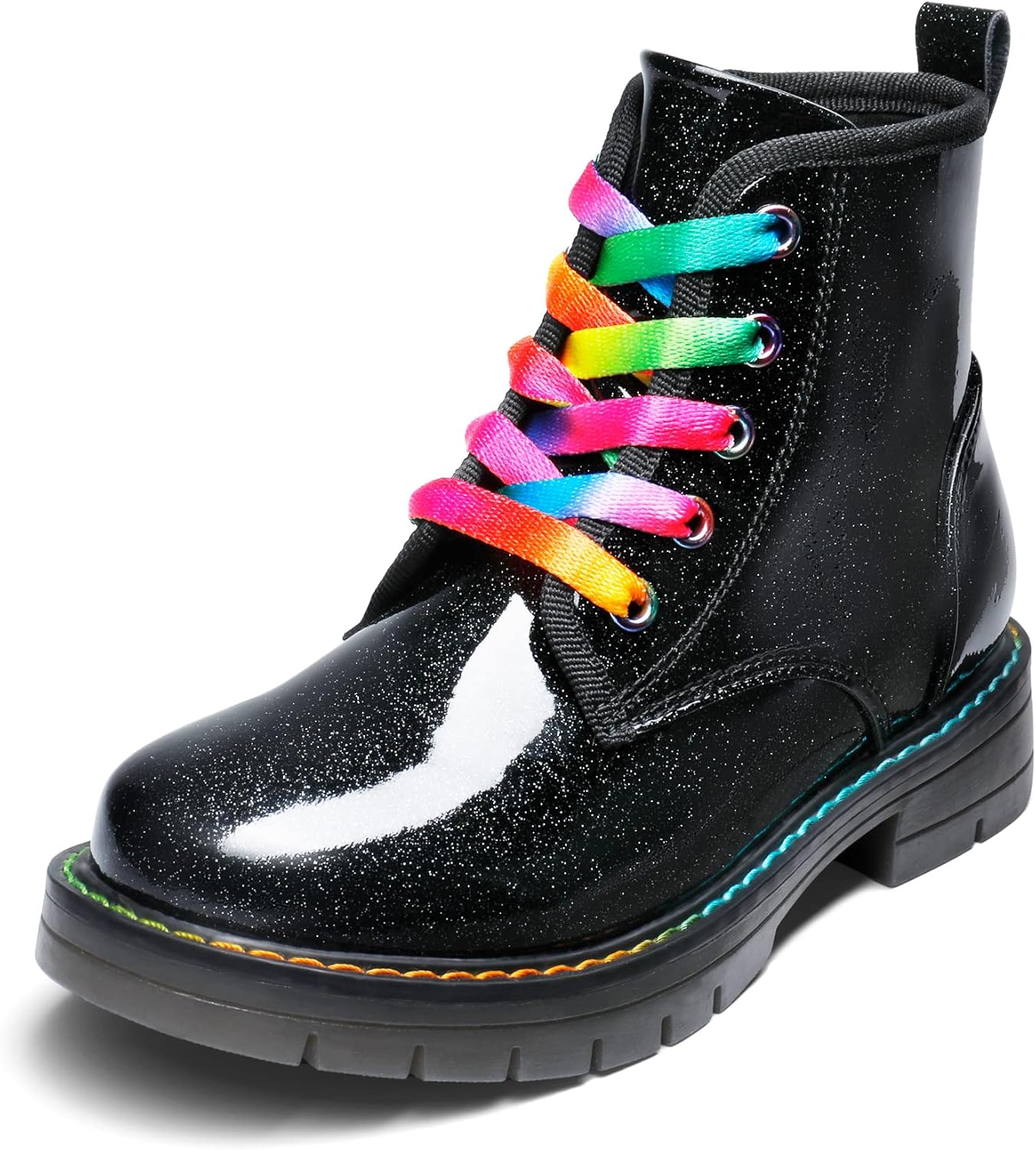 

Ботинки DREAM PAIRS для девочек и мальчиков с блестками, на молнии сбоку, с шнуровкой, для малышей/детей младшего возраста/подростков, Black/Pu