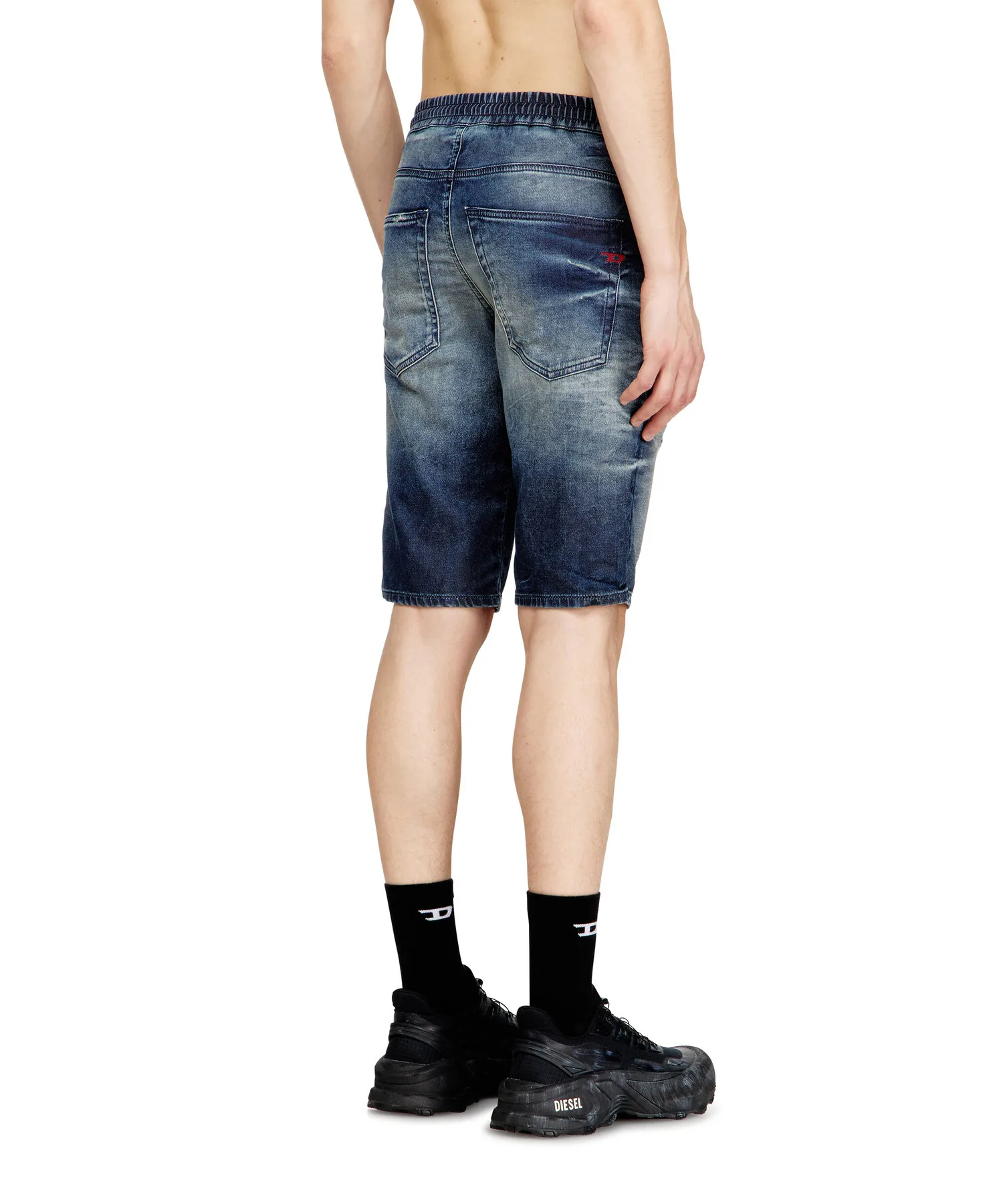 Мужские джинсовые шорты D-KROOLEY-SHORT JOGG DIESEL тёмно-синие — фото 3