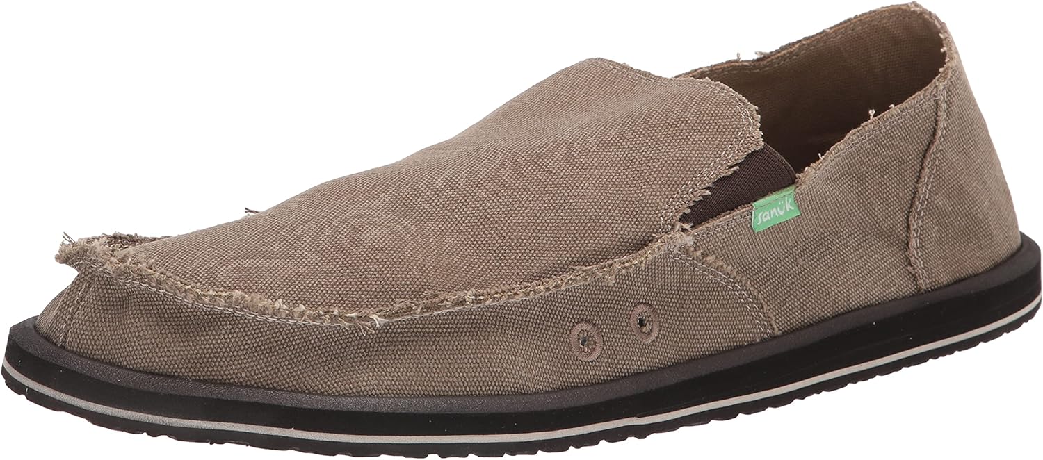 

Мужские слипоны Sanuk Vagabond Sidewalk Surfer, Стелька с высокой амортизацией, Скукоживаемые обувь для мужчин, Мужские лоферы без шнурков, коричневый