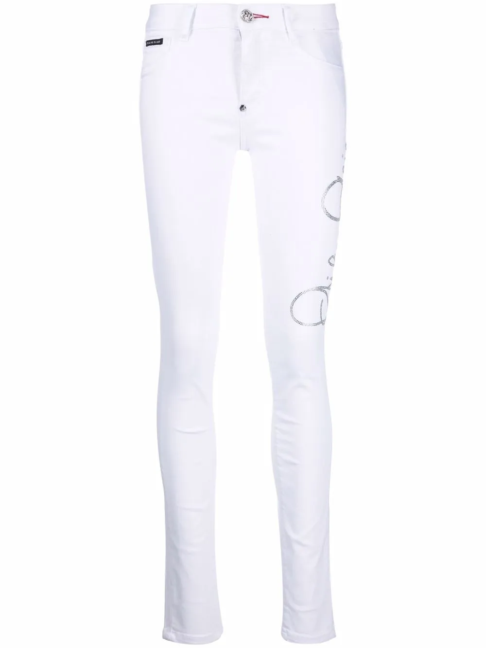 

Декорированные джинсы скинни Signature Philipp Plein, белый