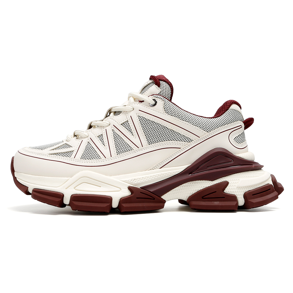 

Kemaron Износостойкие дышащие утепленные низкие массивные кроссовки мужские черно-белые - бело-красные, цвет White Red