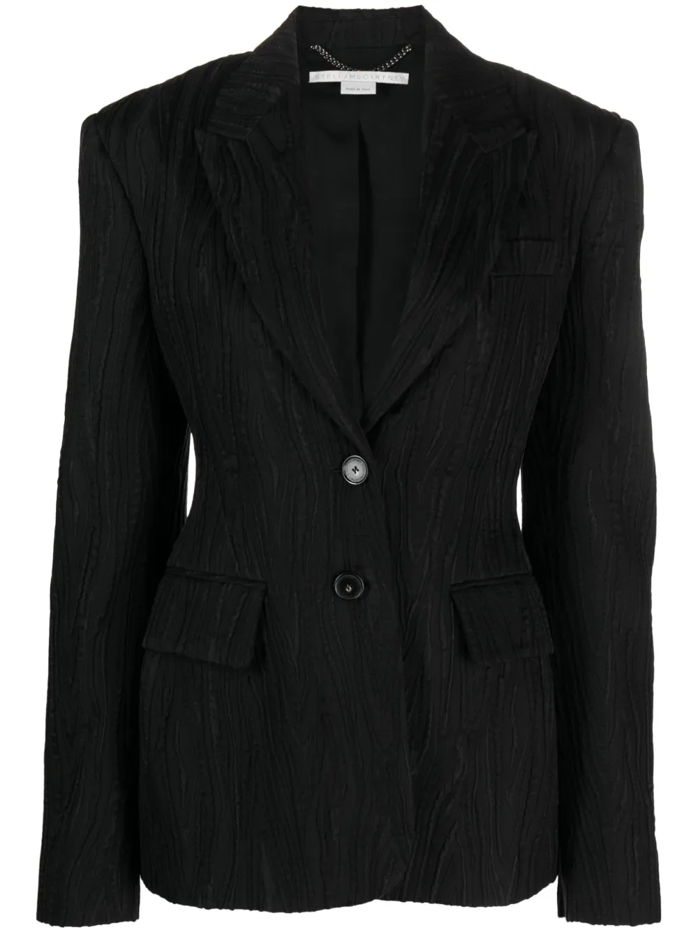

Жаккардовый однобортный блейзер STELLA MCCARTNEY, черный