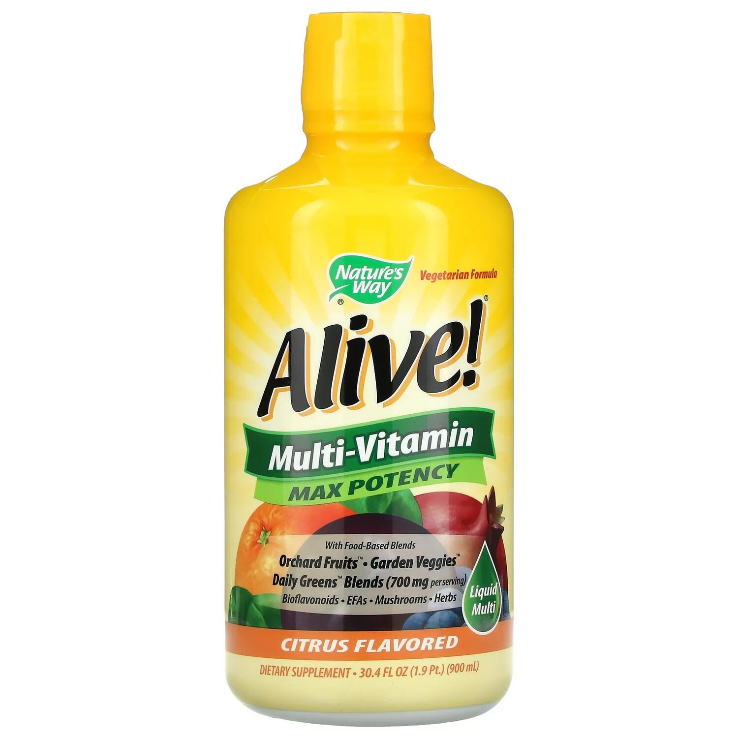 

Nature's Way Alive! жидкие мультивитамины максимальная эффективность цитрусовый вкус 30,4 ж. унц. (900мл)