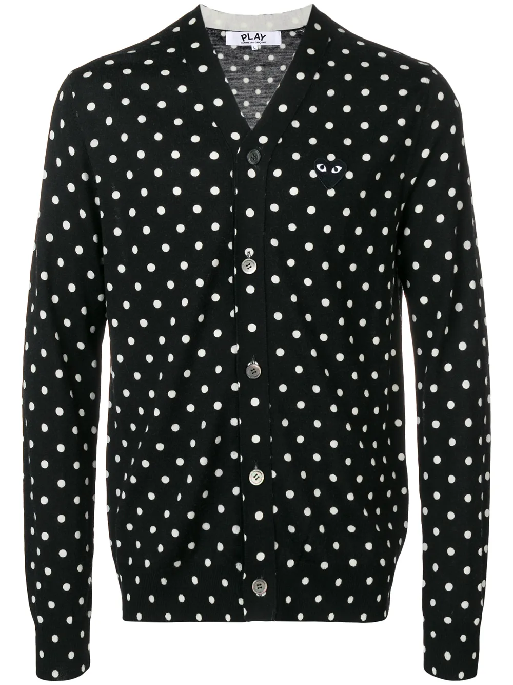 

Кардиган в горох с логотипом Comme Des Garçons Play, черный