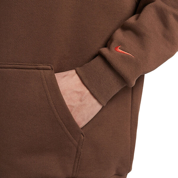 Толстовка club hoodie 'brown' Nike, коричневый — фото 4