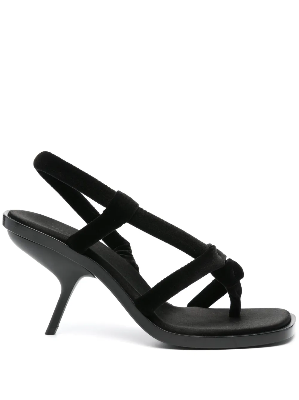 Бархатные босоножки Ferragamo, черный