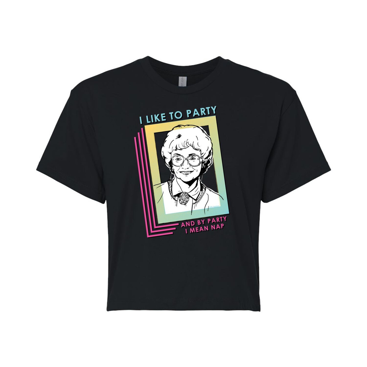 

Укороченная футболка с рисунком Golden Girls Nap Party для юниоров Licensed Character, черный