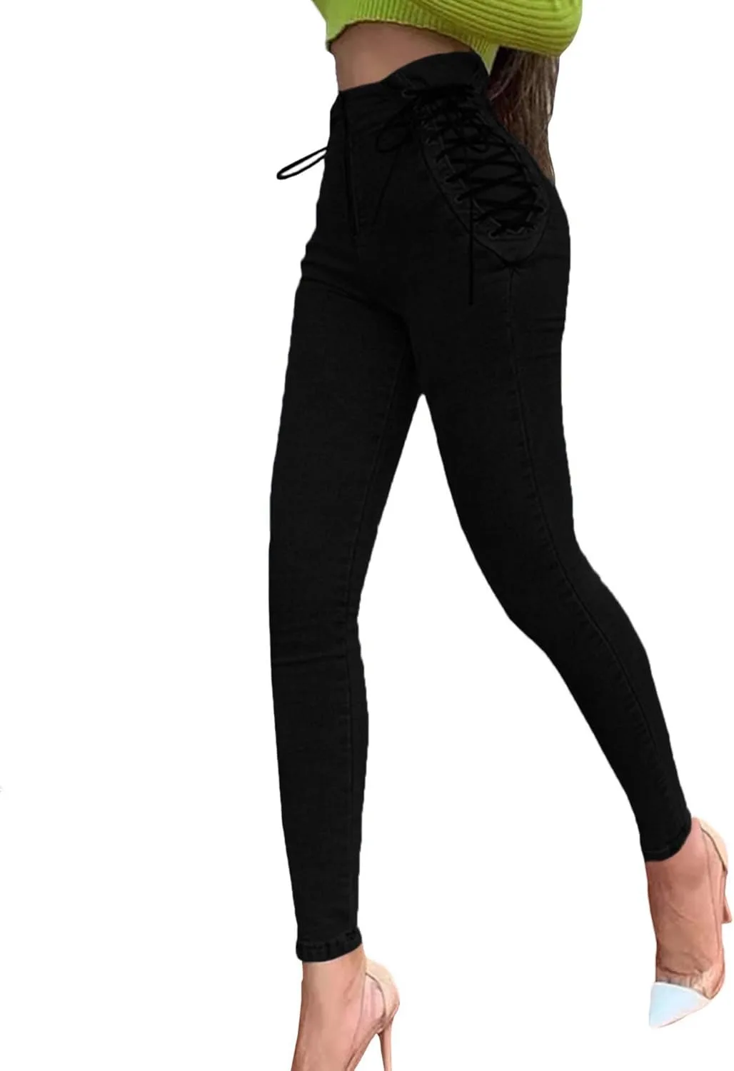 

xxxiticat Женские джинсы-легинсы с перекрестными шнуровками