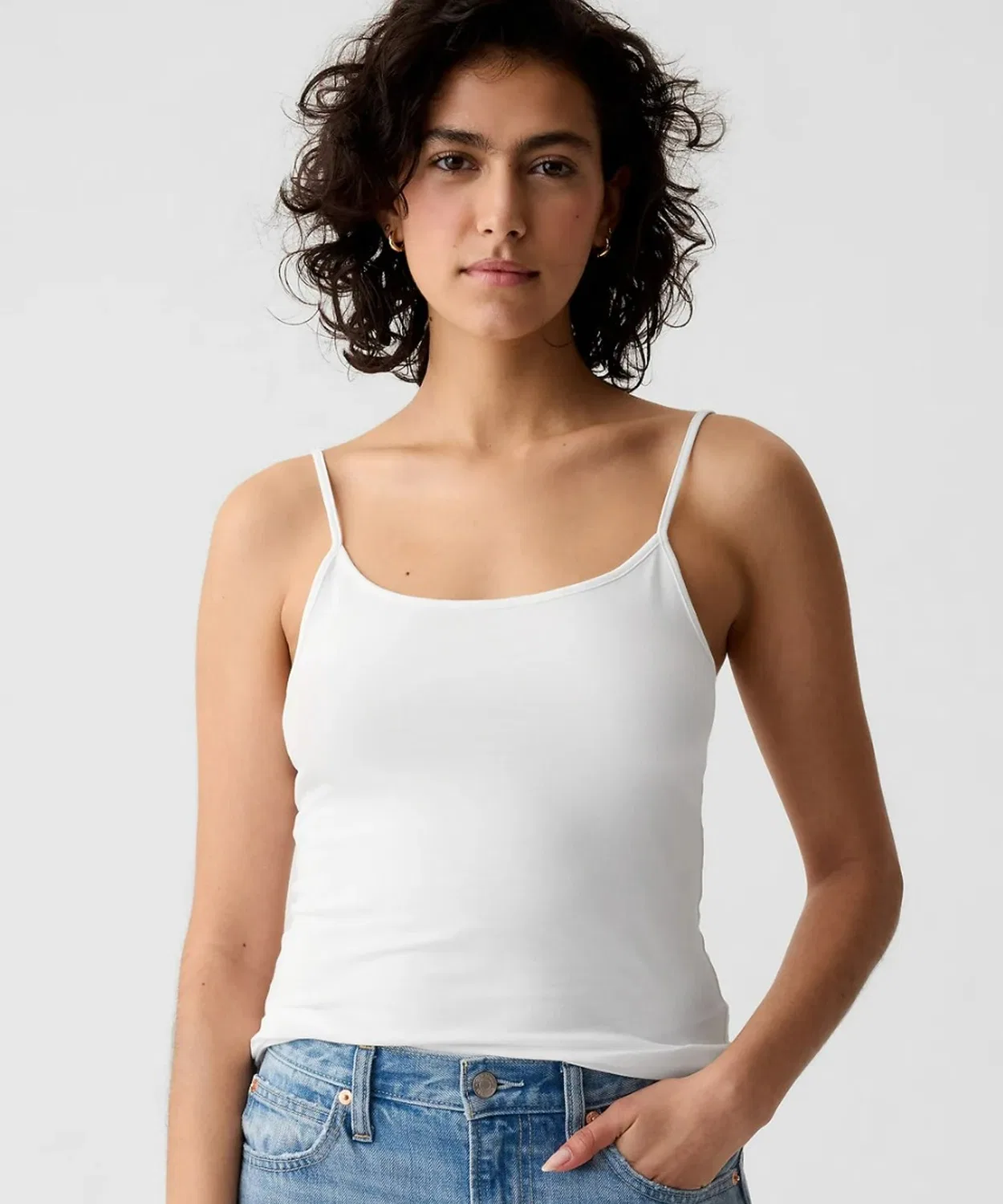 Камисоль базовый хлопковый Gap белый