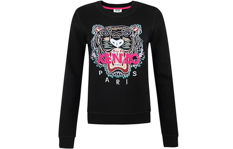 

Толстовка Kenzo Classic Tiger Head женская, черный / розовый