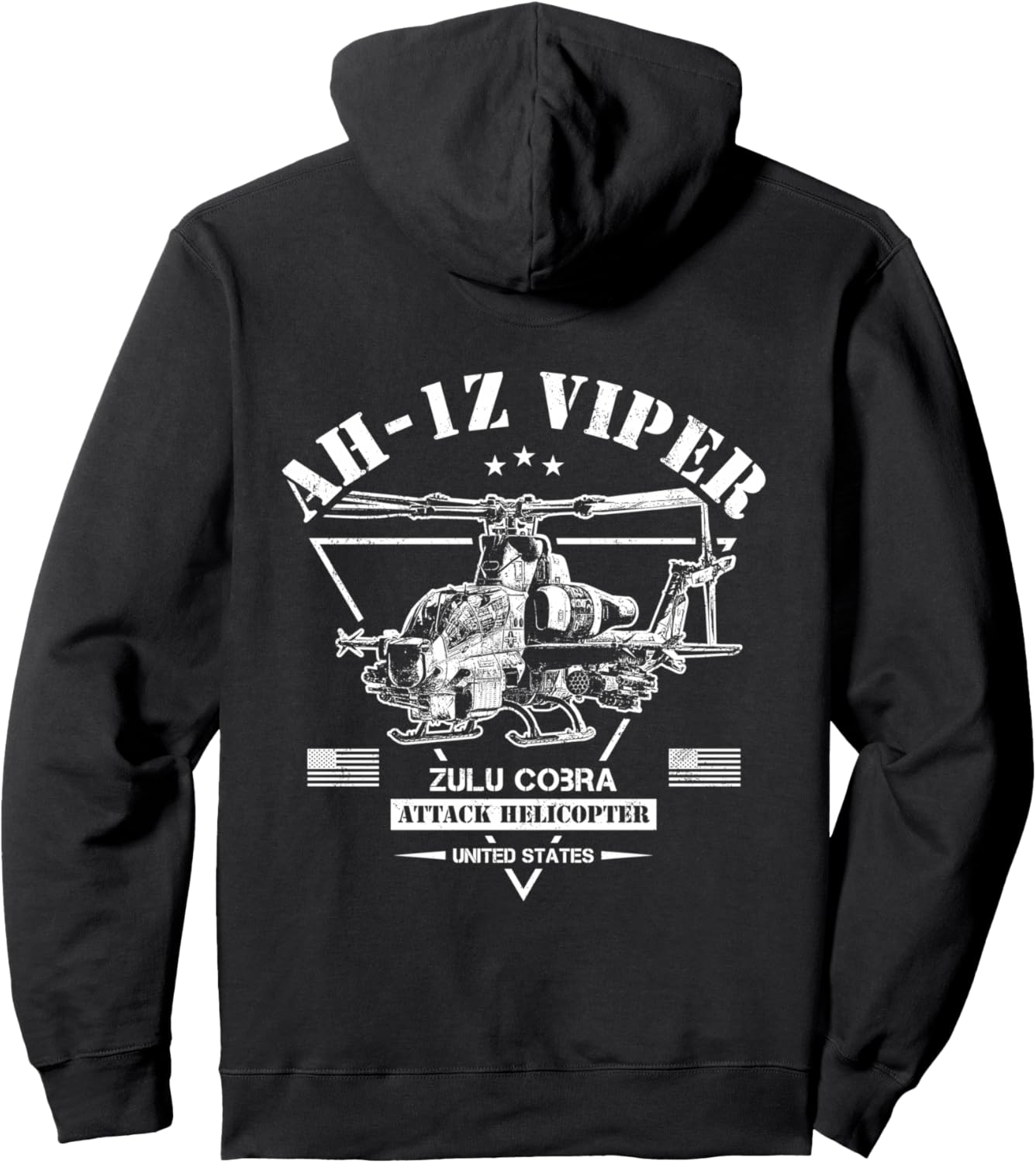 

Толстовка с капюшоном в виде ударного вертолета AH-1Z Viper Zulu Cobra Military Style Designs, черный
