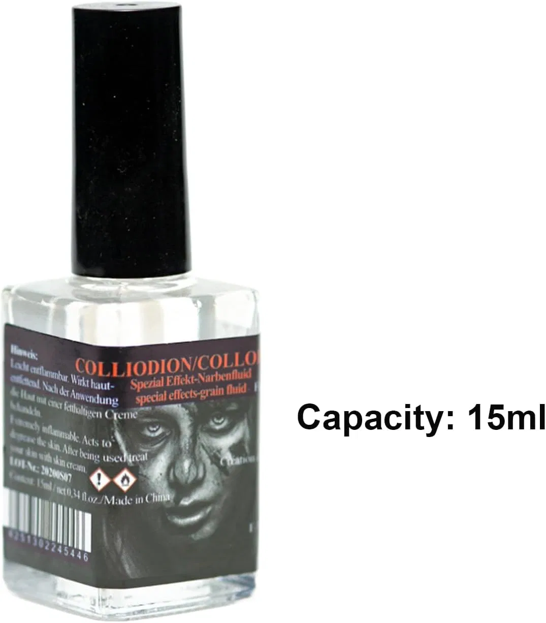 Жидкость для создания шрамов Beauty Paint с кистью, 15 мл, бесцветная — фото 3