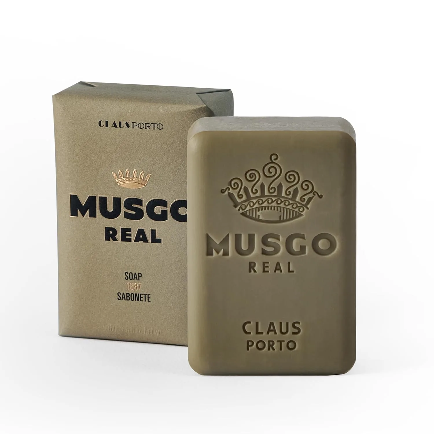 Мыло для тела Claus Porto - Musgo Real 1887 для мужчин и женщин | Освежает, очищает, увлажняет, успокаивает | Ручная работа, ароматное, бодрящее, с древесными нотками (160 г | 5,6 унции) 158.76 г (1 шт.), Green
