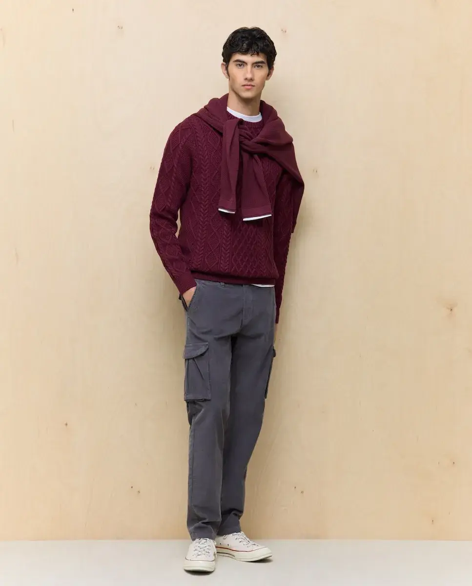 

Мужские узкие брюки с множеством карманов из стрейчевый вельвет Easy Wear, антрацитовый