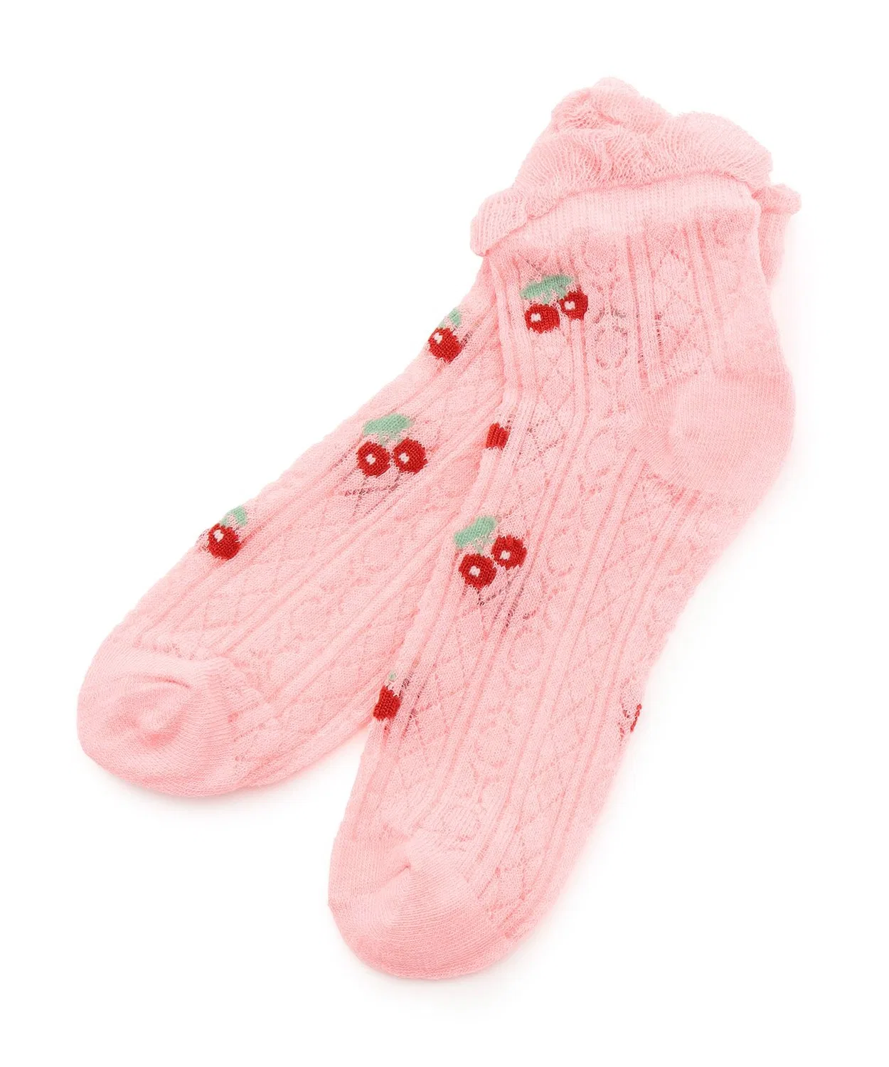 Носки с ажурным узором Spring Crew Socks, детские, хлопок, светло-розовый — фото 4