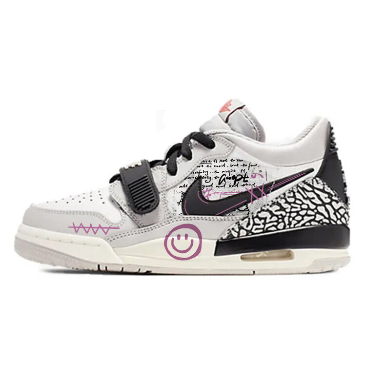 Кроссовки Jordan Legacy 312 Vintage Basketball Shoes Men Low-top Grey/white, черный/белый/серый