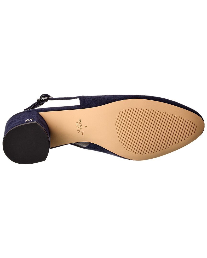 Туфли-лодочки Stuart Weitzman Bridgt 50 Suede Slingback, синий — фото 4