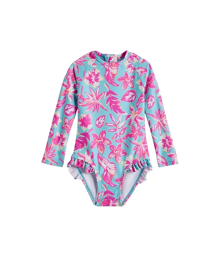Купальник с воланами Tropical Glow Recycled Leg Frill Surf Suit Snapper Rock Kids, Blue