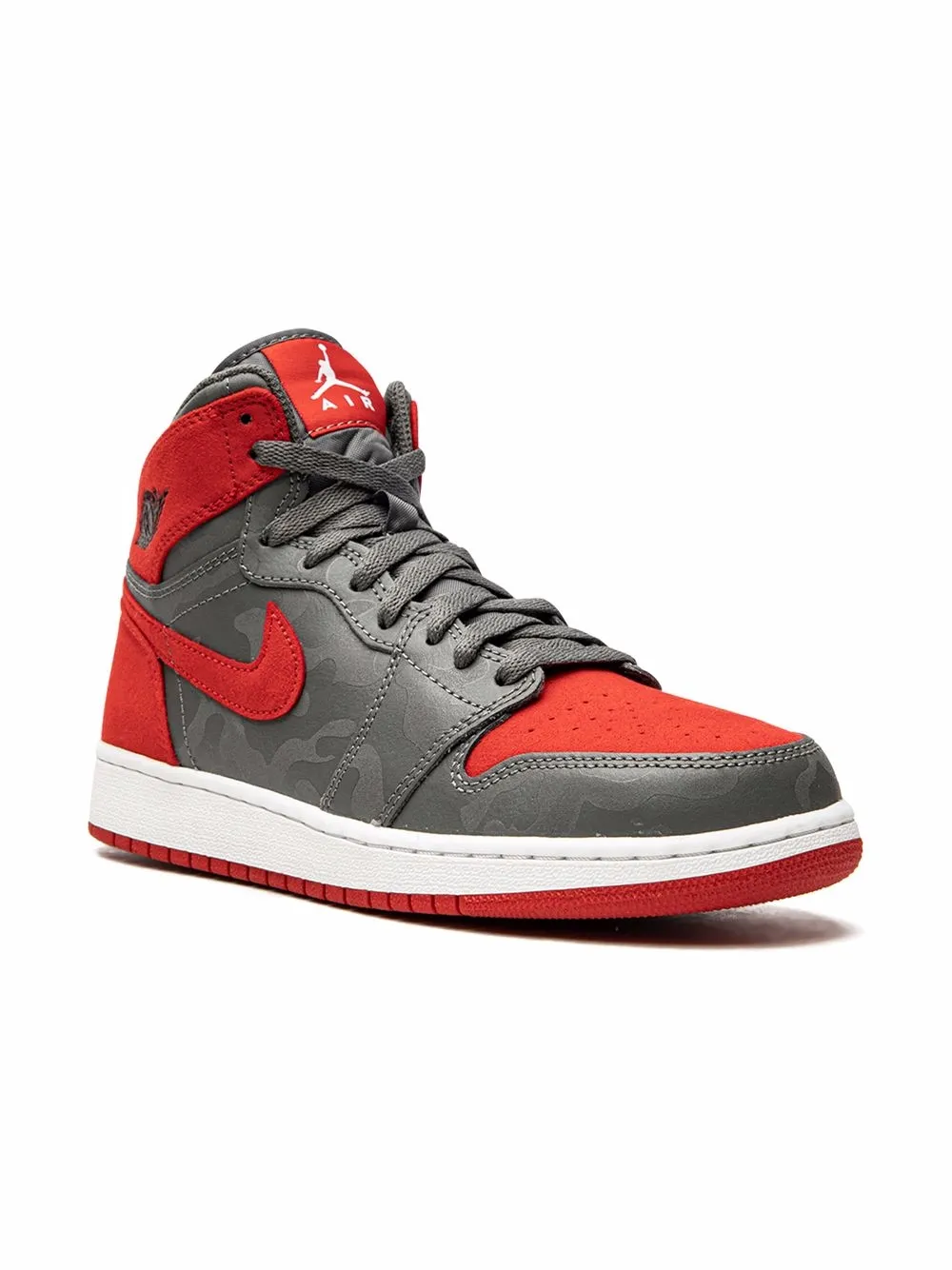 

Кроссовки Air Jordan 1 Retro Hi Prem BG Bred Camo Jordan Kids, красный