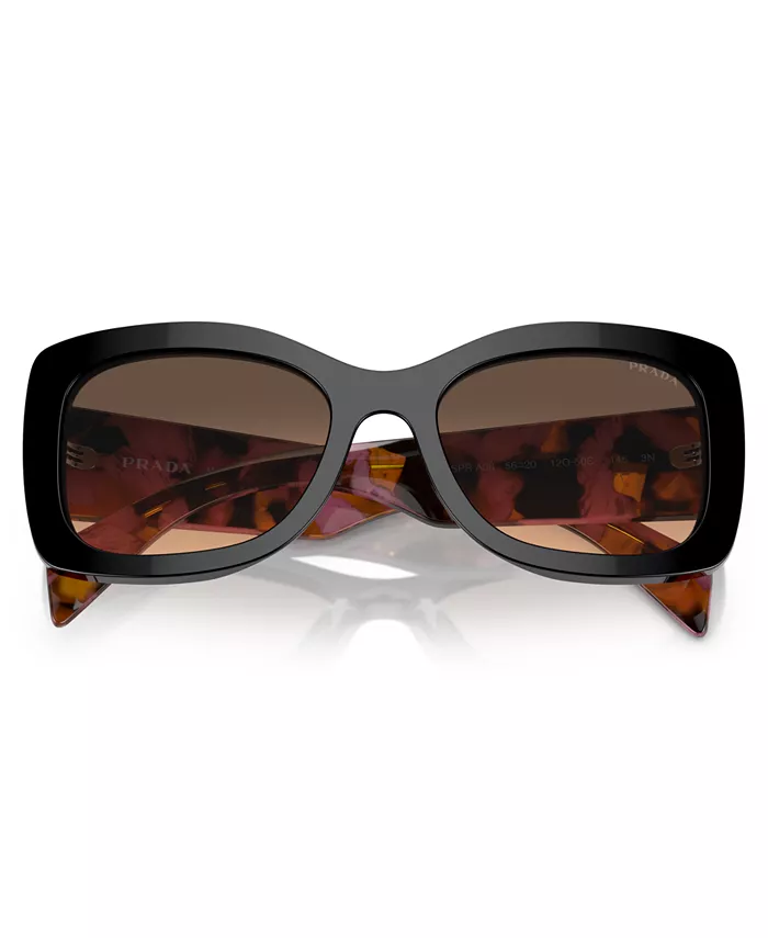 Женские солнцезащитные очки Lettering Oval, модель PR A08S PRADA, черный — фото 2