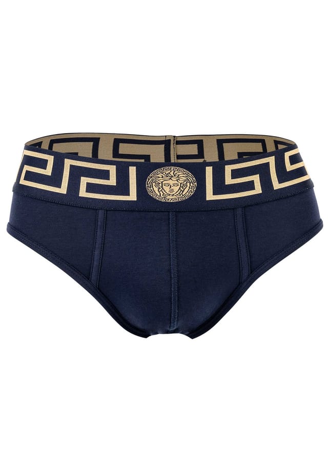

Трусы - топика стрейч хлопок однотонные Versace, синий