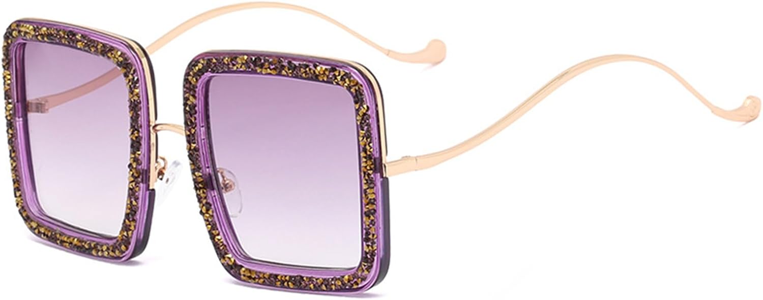 

Солнцезащитные очки Helena Diamond Shiny Crystal для женщин, квадратной формы, яркие, роскошные, большие, в стиле панк, хип-хоп, с защитой от УФ-излучения UV400, размер S68, C6