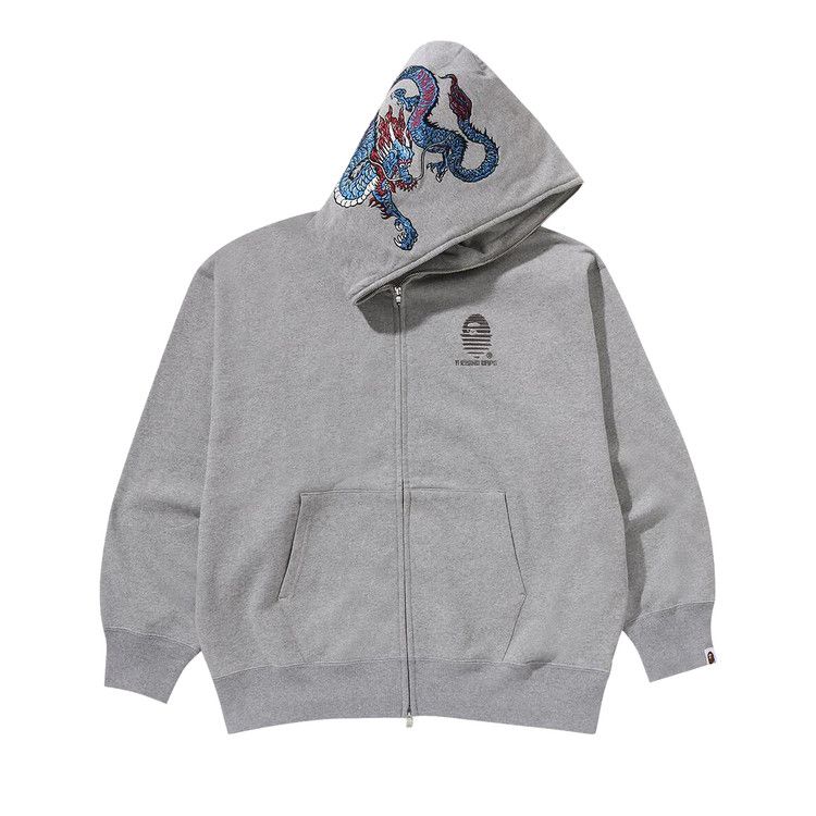 

Худи BAPE Tiger And Dragon Relaxed Fit Full Zip Hoodie, Grey