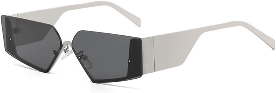 

Солнцезащитные очки UV400 с металлической оправой, широкими дужками, «кошачий глаз», подходят для женщин и мужчин, для бега и занятий спортом на открытом воздухе UYPTK, Silver