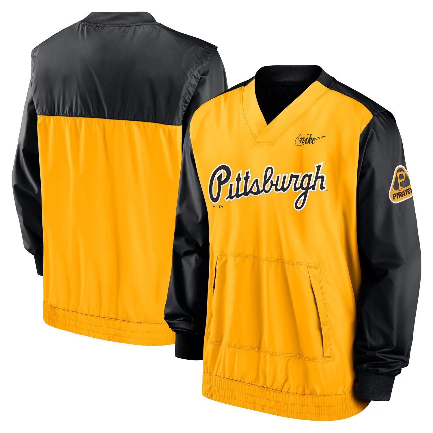 

Мужской черный/золотой пуловер с v-образным вырезом Pittsburgh Pirates Cooperstown Collection Nike