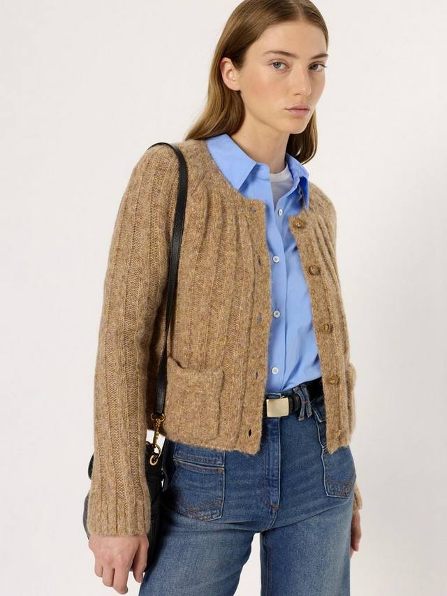 

Элана кардикан из ребристой шерсти с добавлением других материалов Gerard Darel, Brown