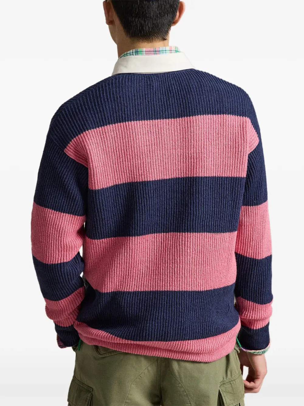 Трикотажный джемпер в полоску Polo Ralph Lauren, синий — фото 3