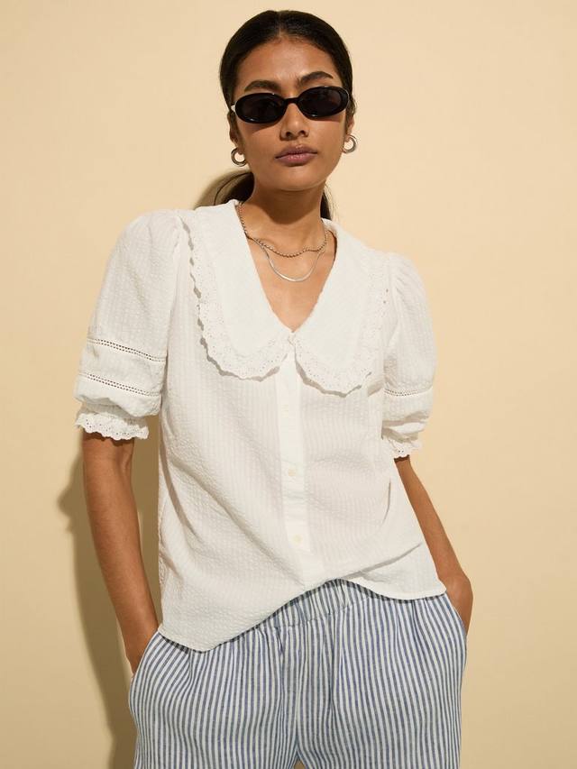 

Блуза Marti с вышивкой Broderie Anglaise Baukjen, Soft White