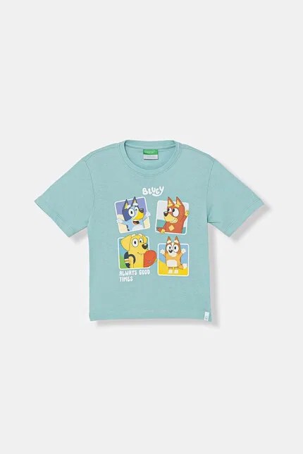 Футболка с принтом Bluey United Colors of Benetton, бирюзовый