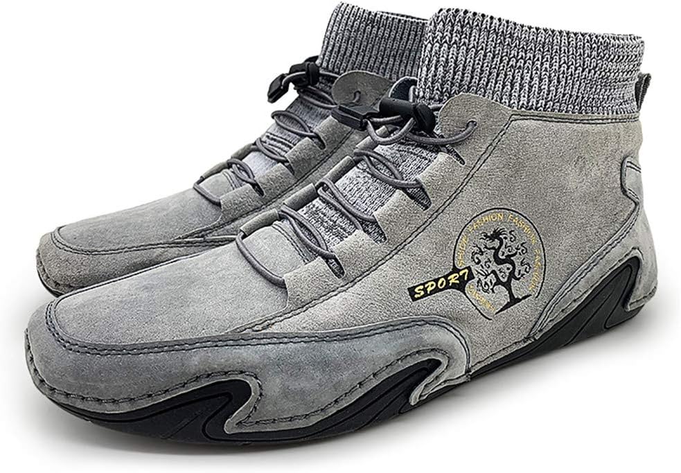 

Мужские ботинки ChicLovey с ручной строчкой, утепленные мехом, на высокую подошву, повседневные кроссовки, модные кеды, серый