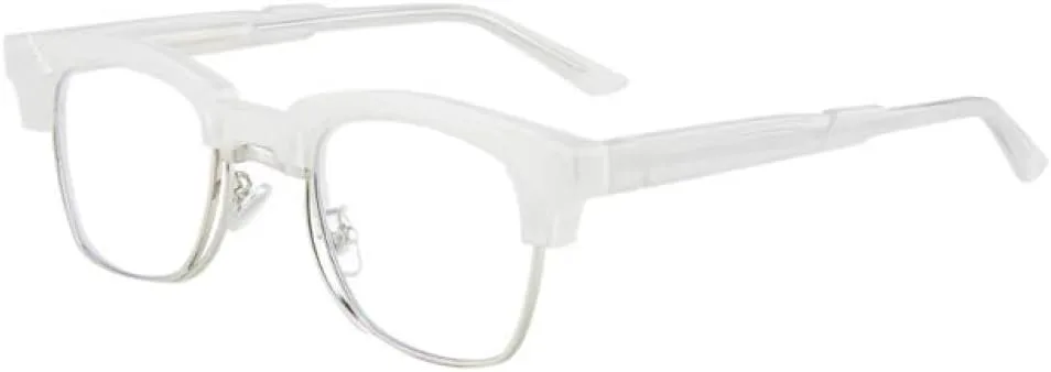 

Женские солнцезащитные очки Fashion Square 2027 в стиле ретро с прозрачными линзами и полуметаллической оправой. Мужские очки в стиле ретро MTZJH, White Clear