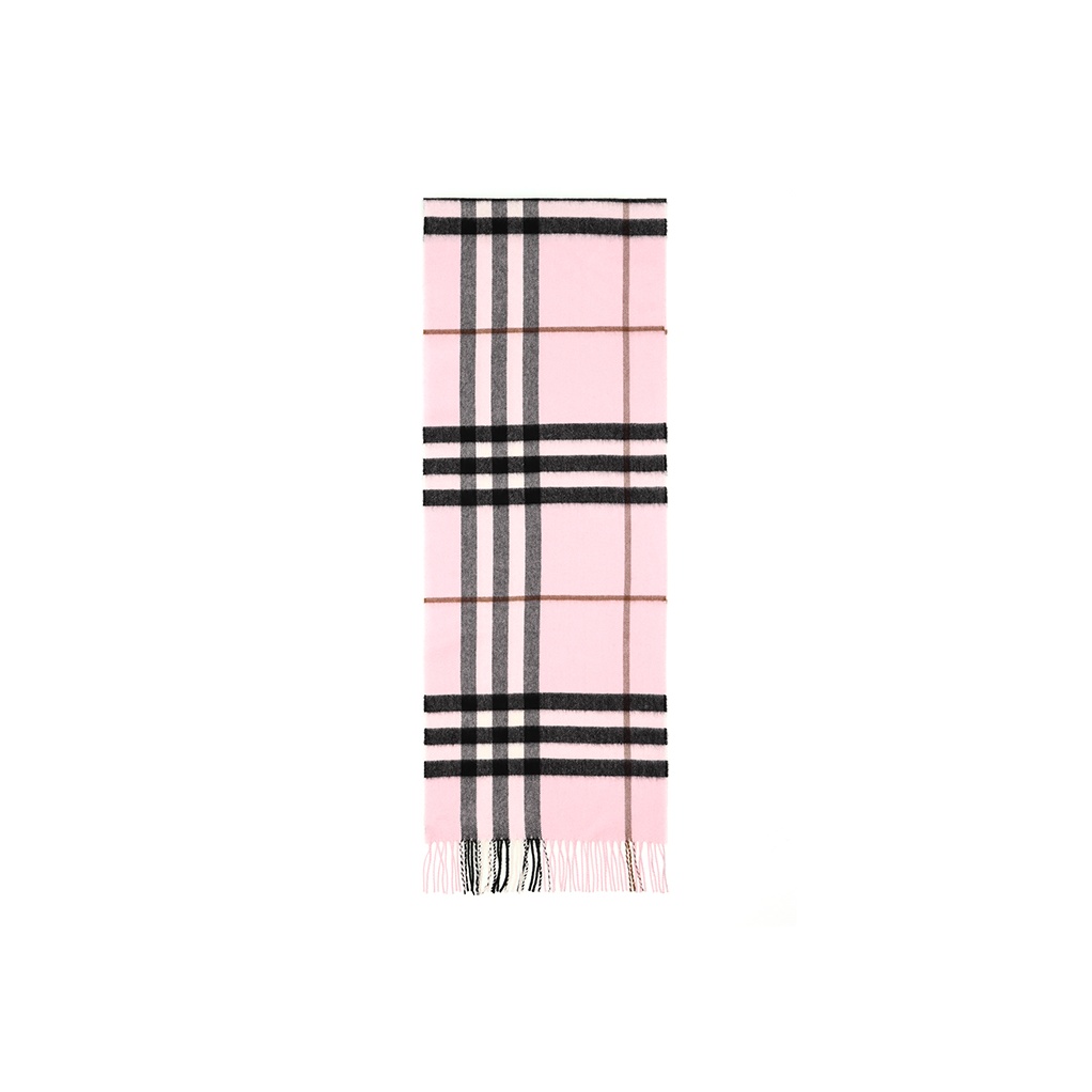 

Burberry Классический клетчатый шарф с бахромой, Pink