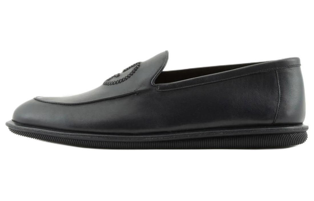 

Кожаные лоферы с вышитым логотипом GIORGIO ARMANI, Original Shoe Box Included