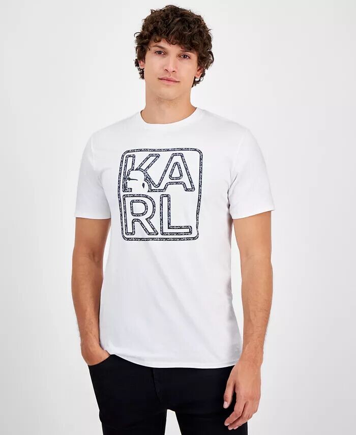 

Футболка мужская облегающая с логотипом-цепочкой KARL LAGERFELD PARIS, белый