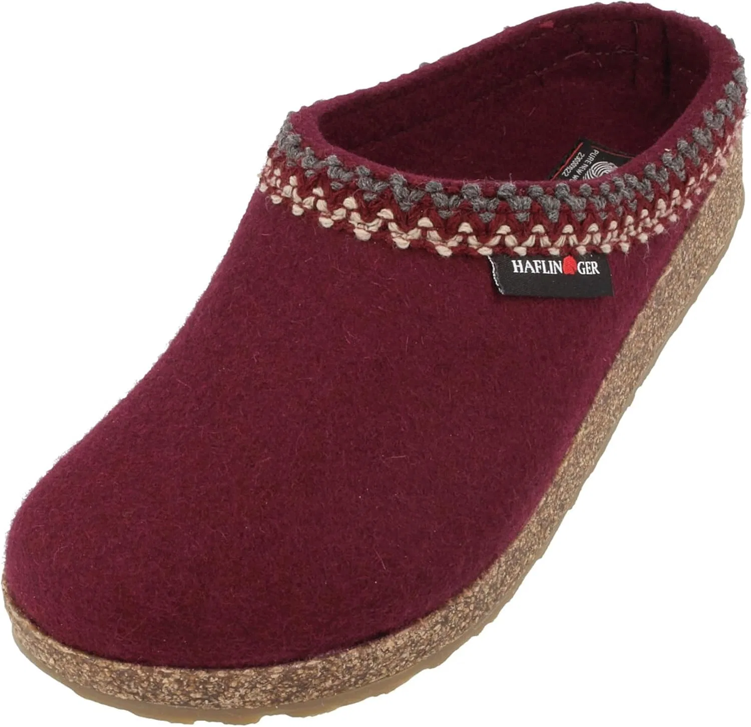 Мюли из войлока с зигзагообразным узором HAFLINGER, бордо