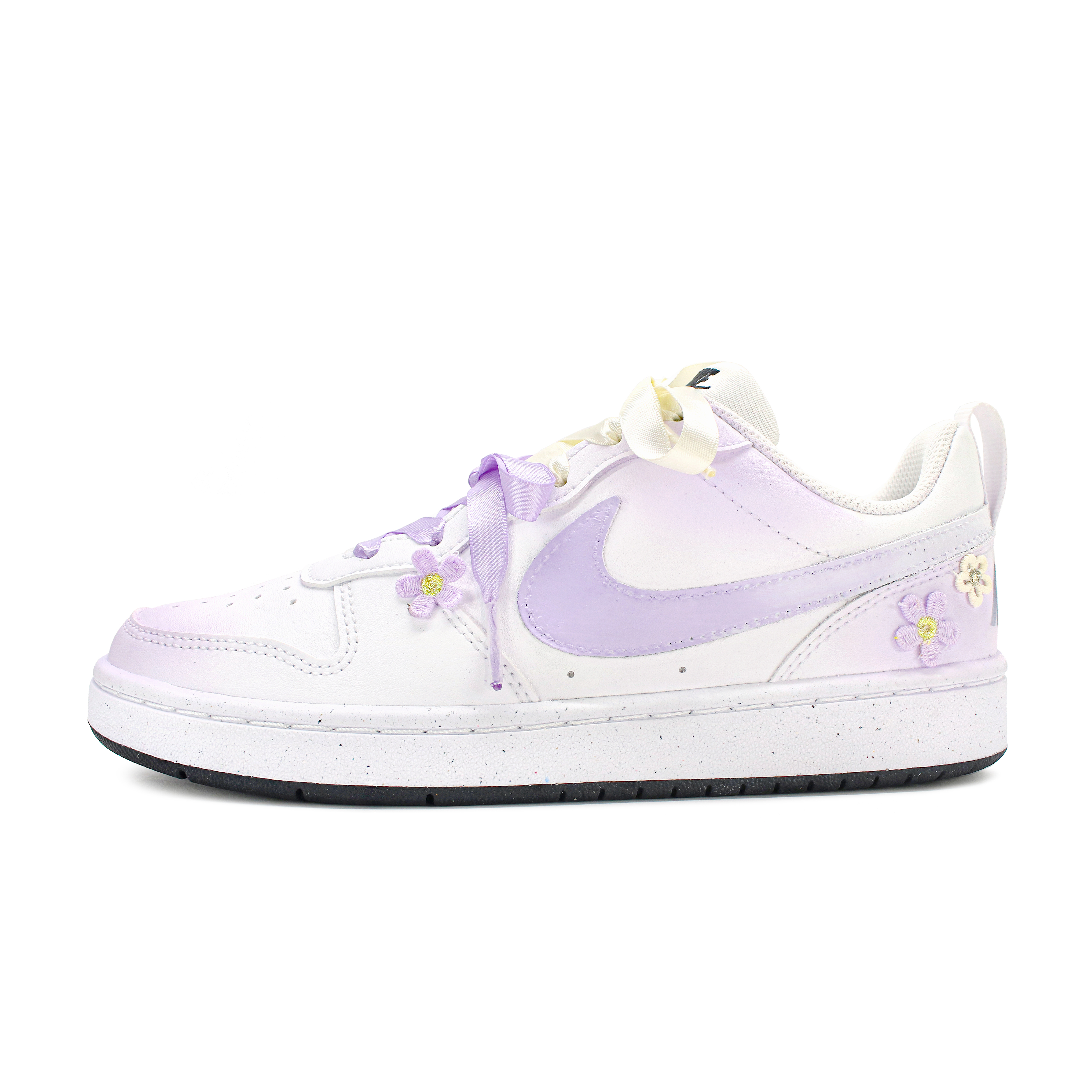 

Детские, подростковые, противоскользящие, износостойкие, низкие кроссовки для скейтбординга Court Borough Nike, фиолетовый/белый