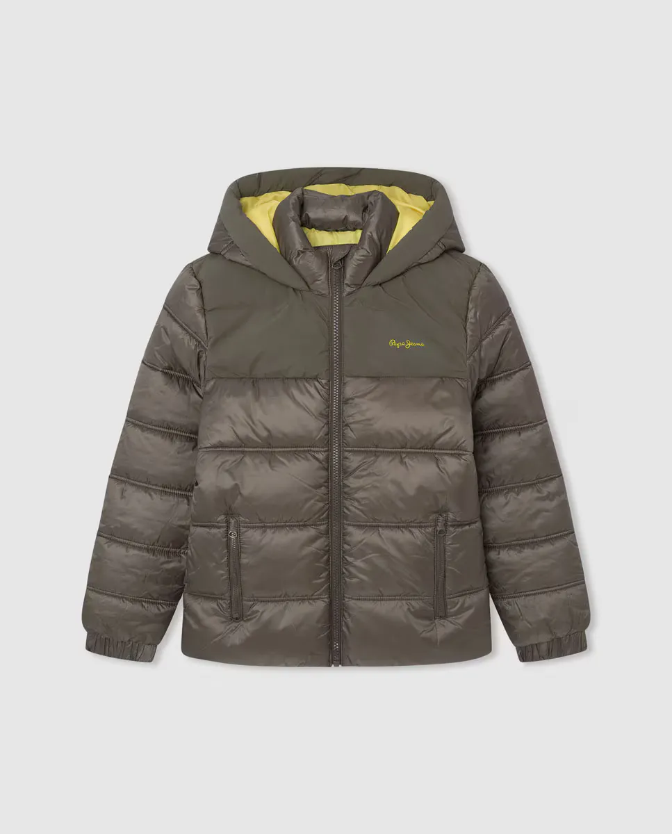 

Стеганое пальто с капюшоном для мальчика Pepe Jeans, зеленый
