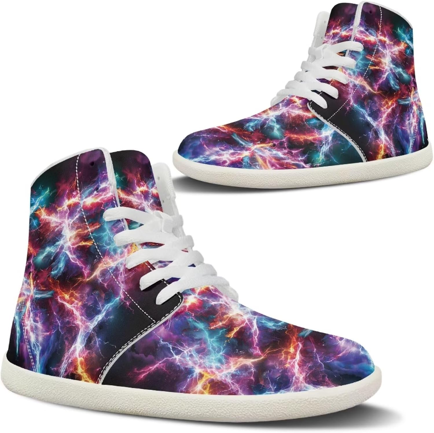 

Мужские широкие кроссовки для ходьбы, высокие кеды, легкие повседневные прогулочные туфли, нескользящая подошва, спортивная обувь, размеры US 5-14 Qoiuvncy, Lightning Starry Sky