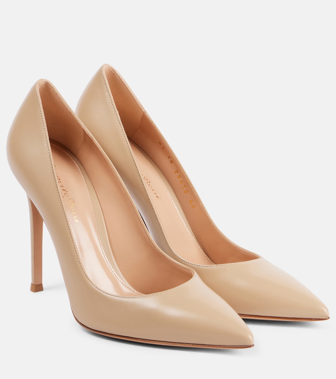 Туфли-лодочки Gianvito 105 из кожи Gianvito Rossi, песочный