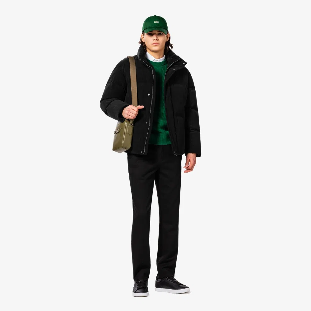 Мужской вельветовый пуховик чёрного цвета от Lacoste — фото 4