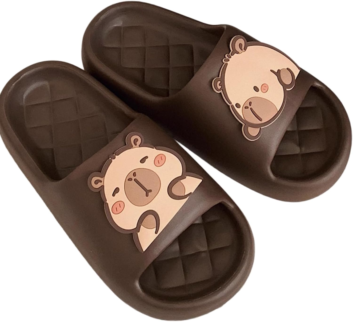 

Летние слайдеры YPNMR унисекс, милые тапочки с капибарой для женщин и мужчин, водные сандалии 'Черепаха', коричневый