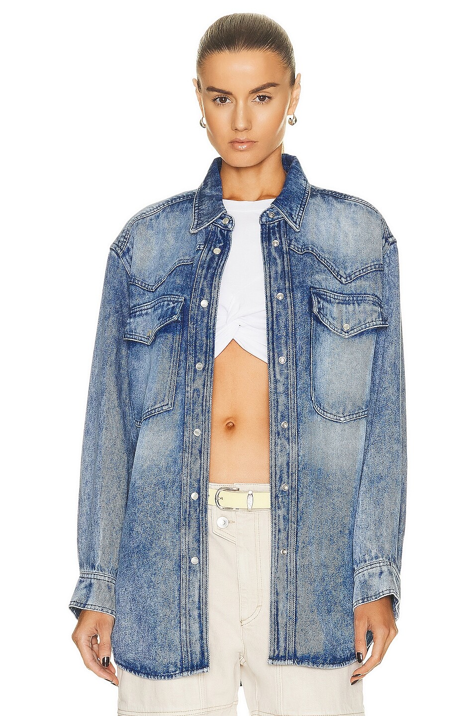

Рубашка Isabel Marant Etoile Taniami Shirt, цвет Light Blue