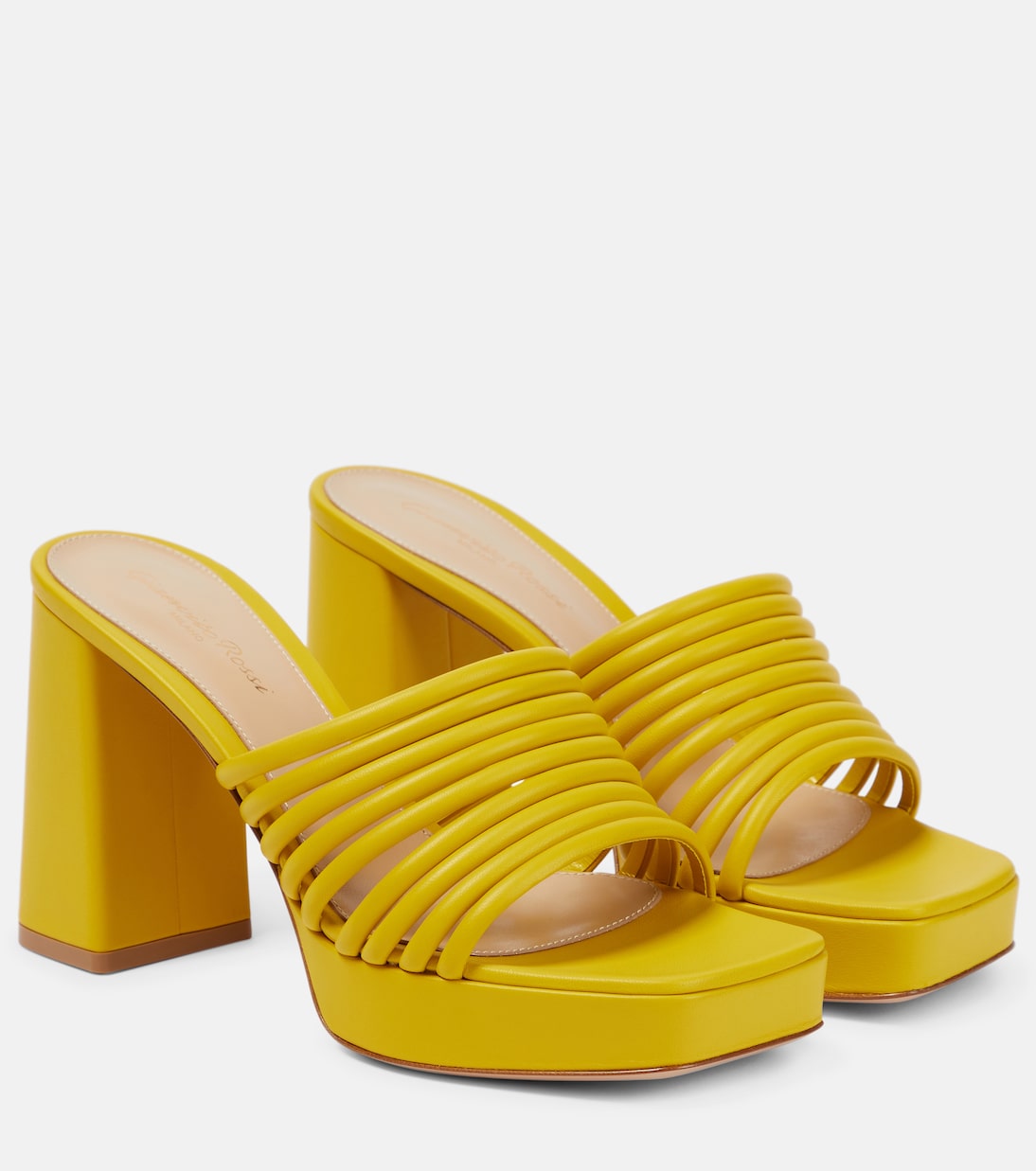 Кожаные мюли Lena 95 Gianvito Rossi, желтый