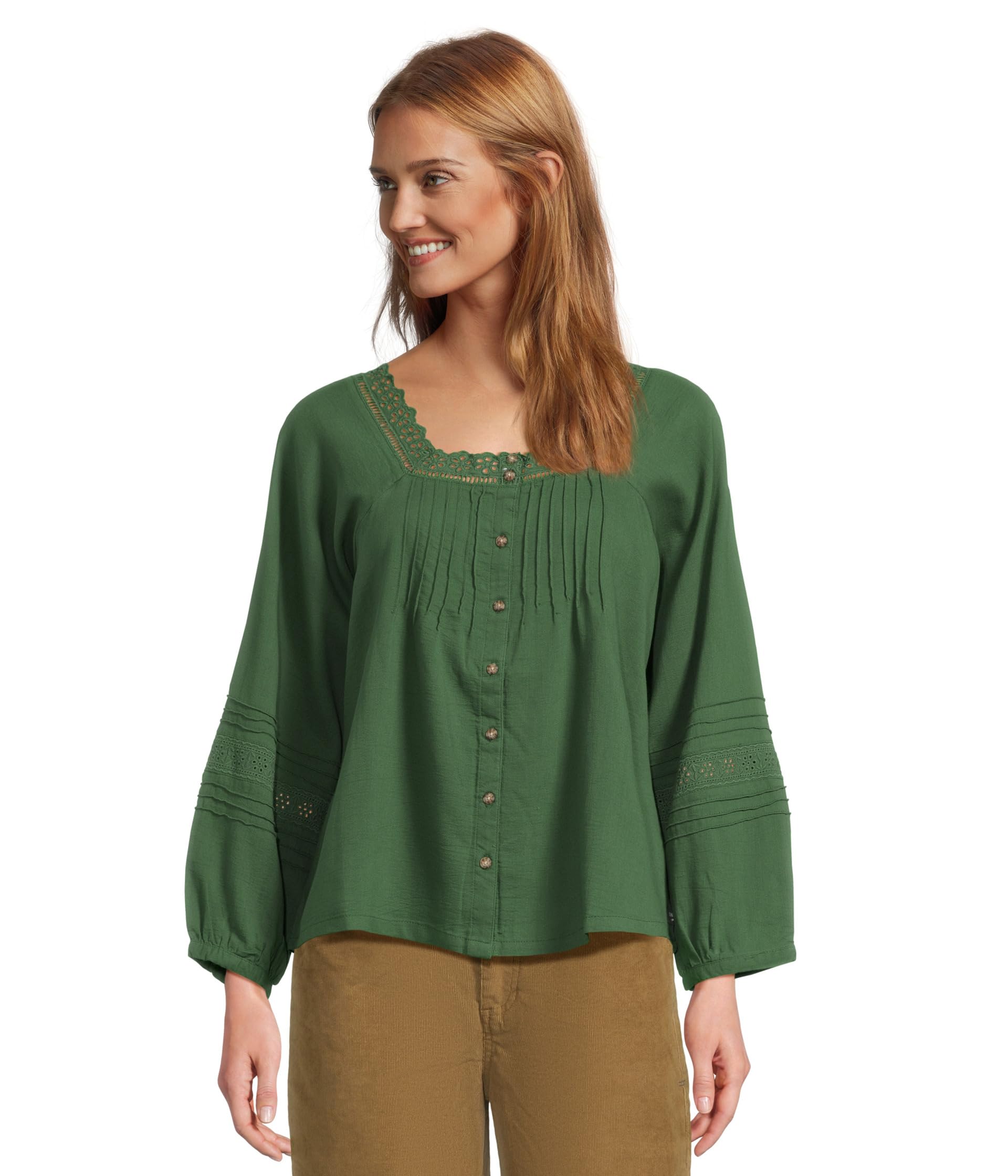 

Рубашка Toad&Co Manzana Peasant Long Sleeve Shirt, цвет Pasture