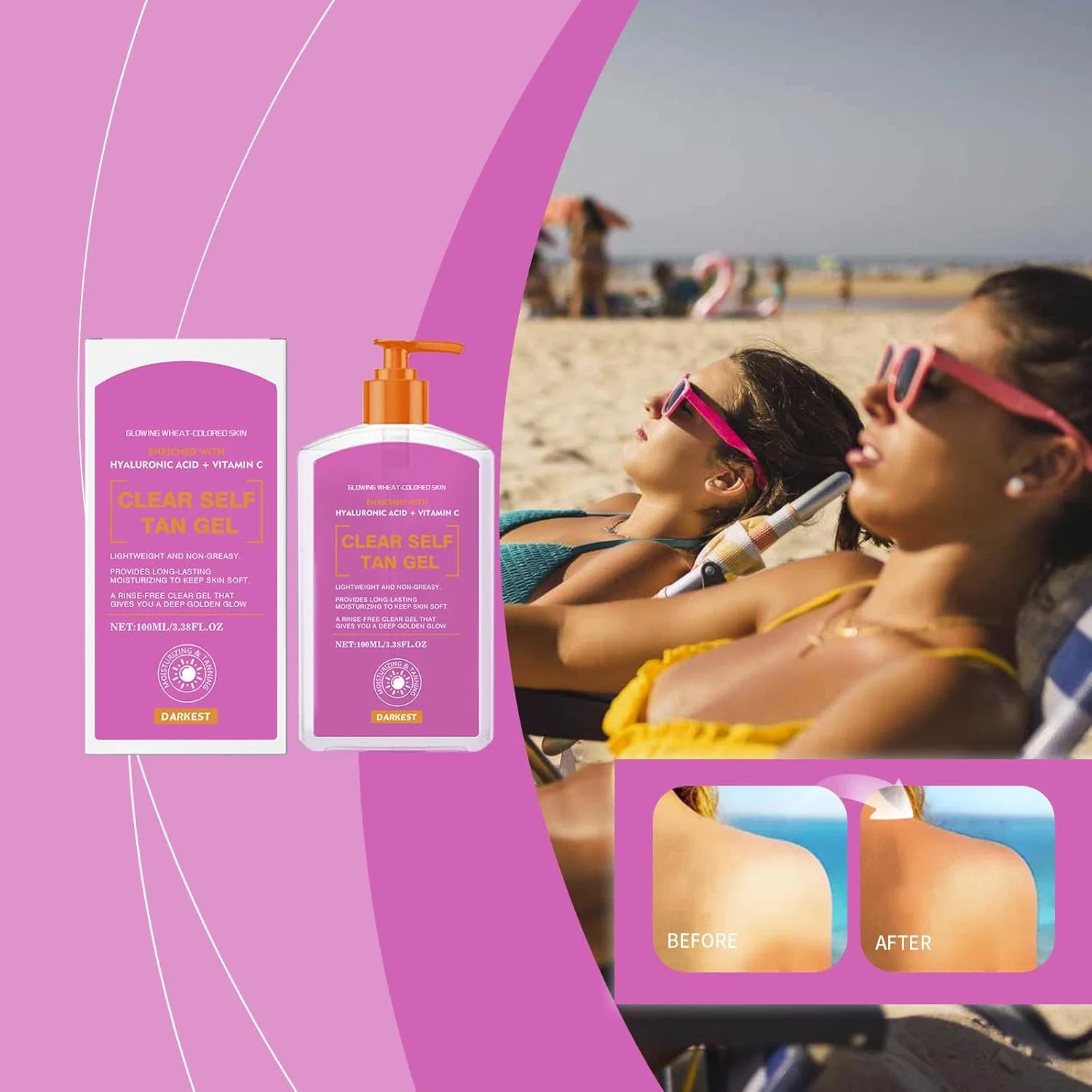 Прозрачный гель-автозагар Intensive Tanning Gel Aoseiens, 1 Piece. — фото 3