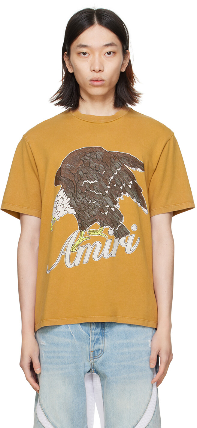 

Светло-коричневая футболка с орлом Amiri